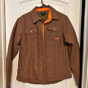 Girl's With Guns Women's Brown Quilted Jacket with Orange Accents